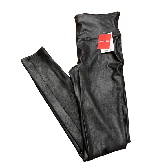 Spanx Shapewear Faux Leather Legging Pant Womens Black‎ Size Small NWT - Picture 1 of 8